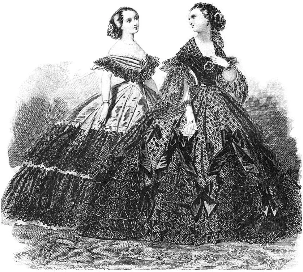 A fashion plate of the 1860s: how Paris learned about new silhouettes