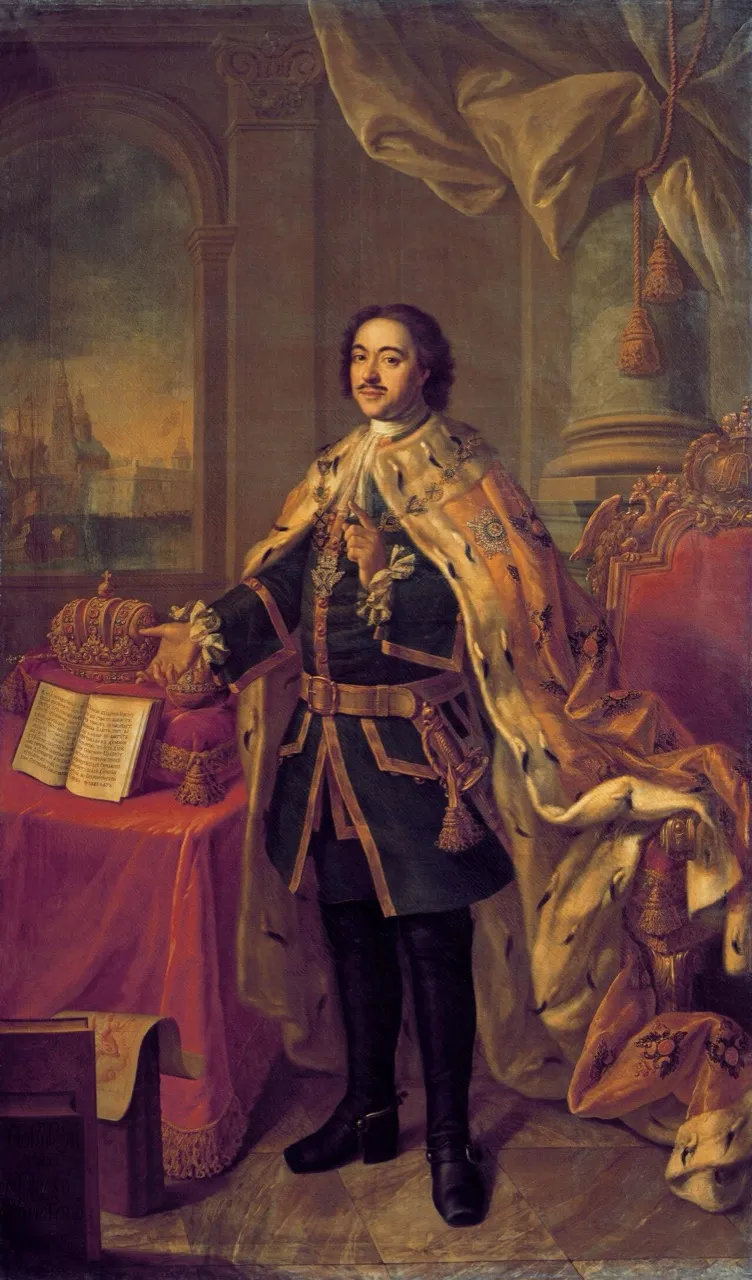 Peter I in a portrait of the early eighteenth century