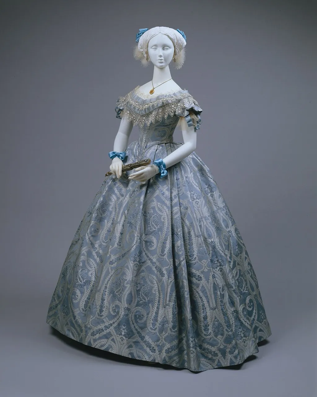 (3) A dress of the 1860s over a crinoline