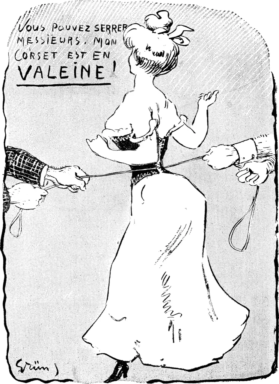 A caricature of tight-lacing, nineteenth century